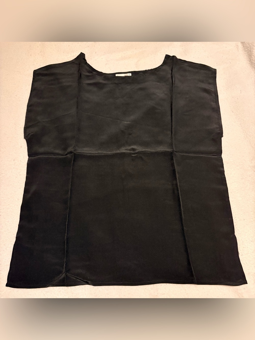 NWOT 100% Silk Black Sleeveless Shell Tank Top Women's Medium